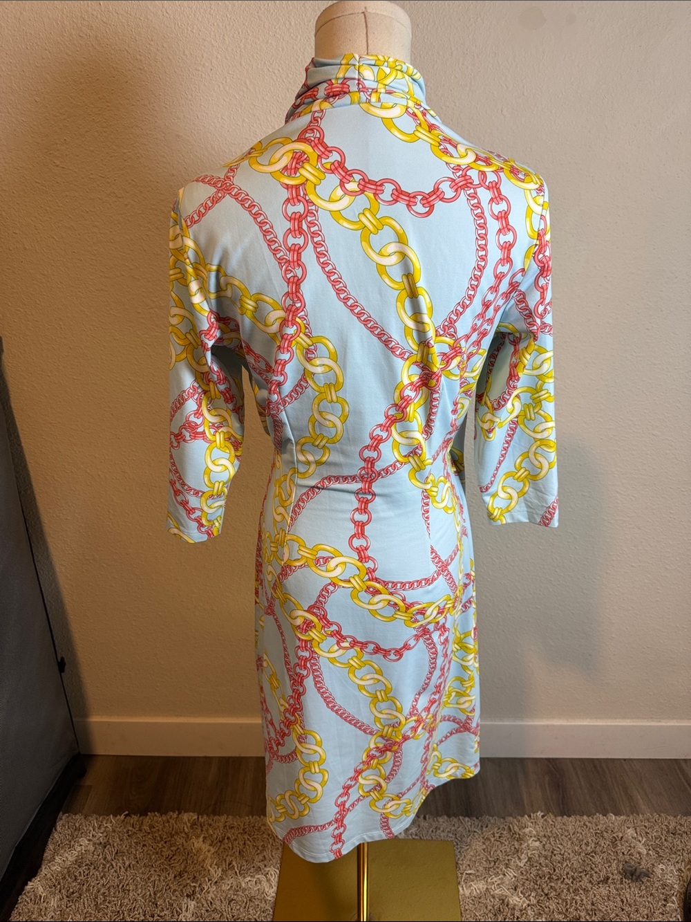 J. McLaughlin Faux Wrap Catalina Dress with Chain Print size Small - Picture 4 of 13